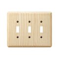 Livewire 401TTT 3 Toggle Unfinished Ash Contemporary Wood Wall Plate LI154662